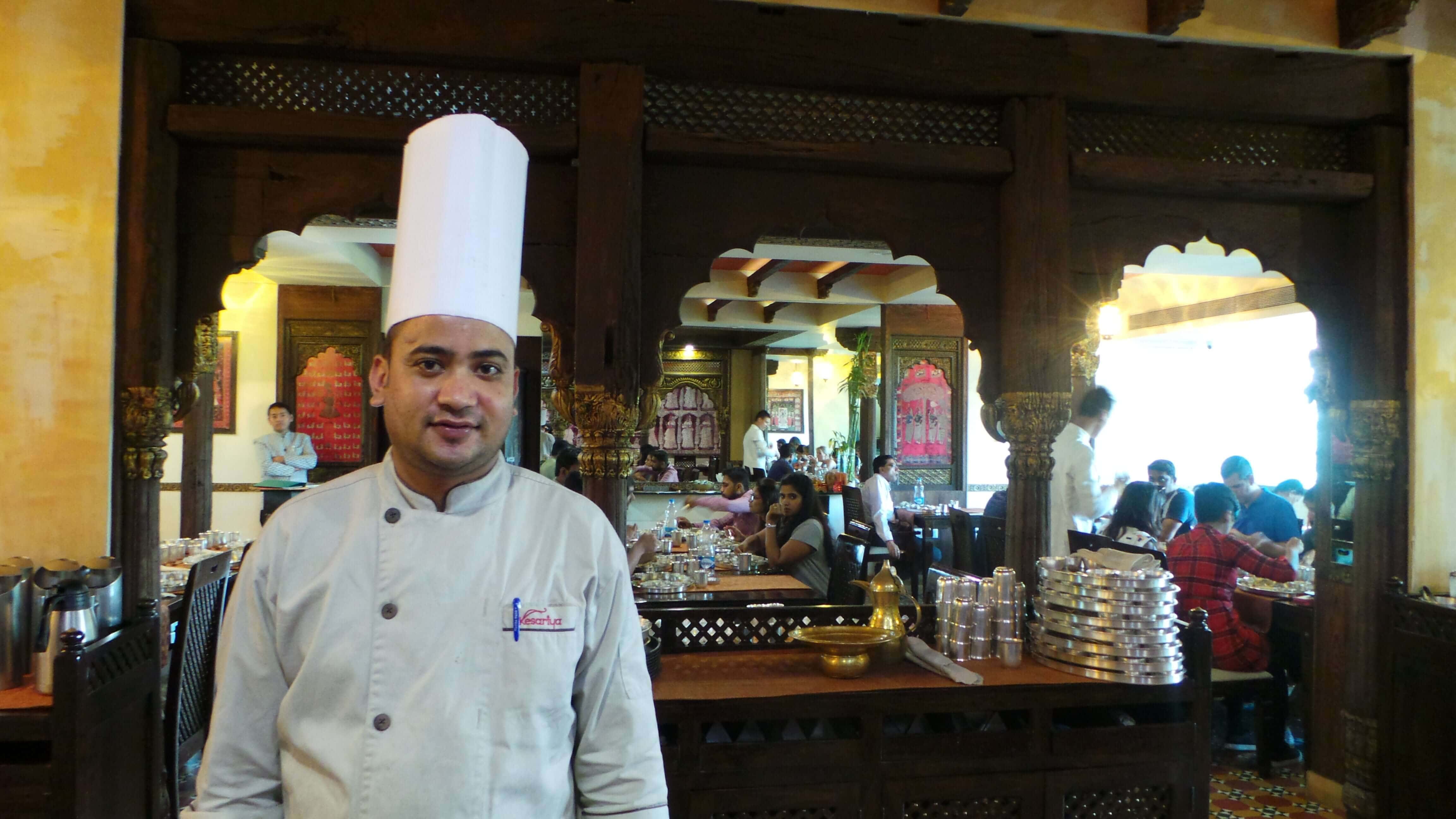 Mr.Manohar, the Maharaj(chef) at Kesariya. Mr.Manohar, the Maharaj(chef) at Kesariya.