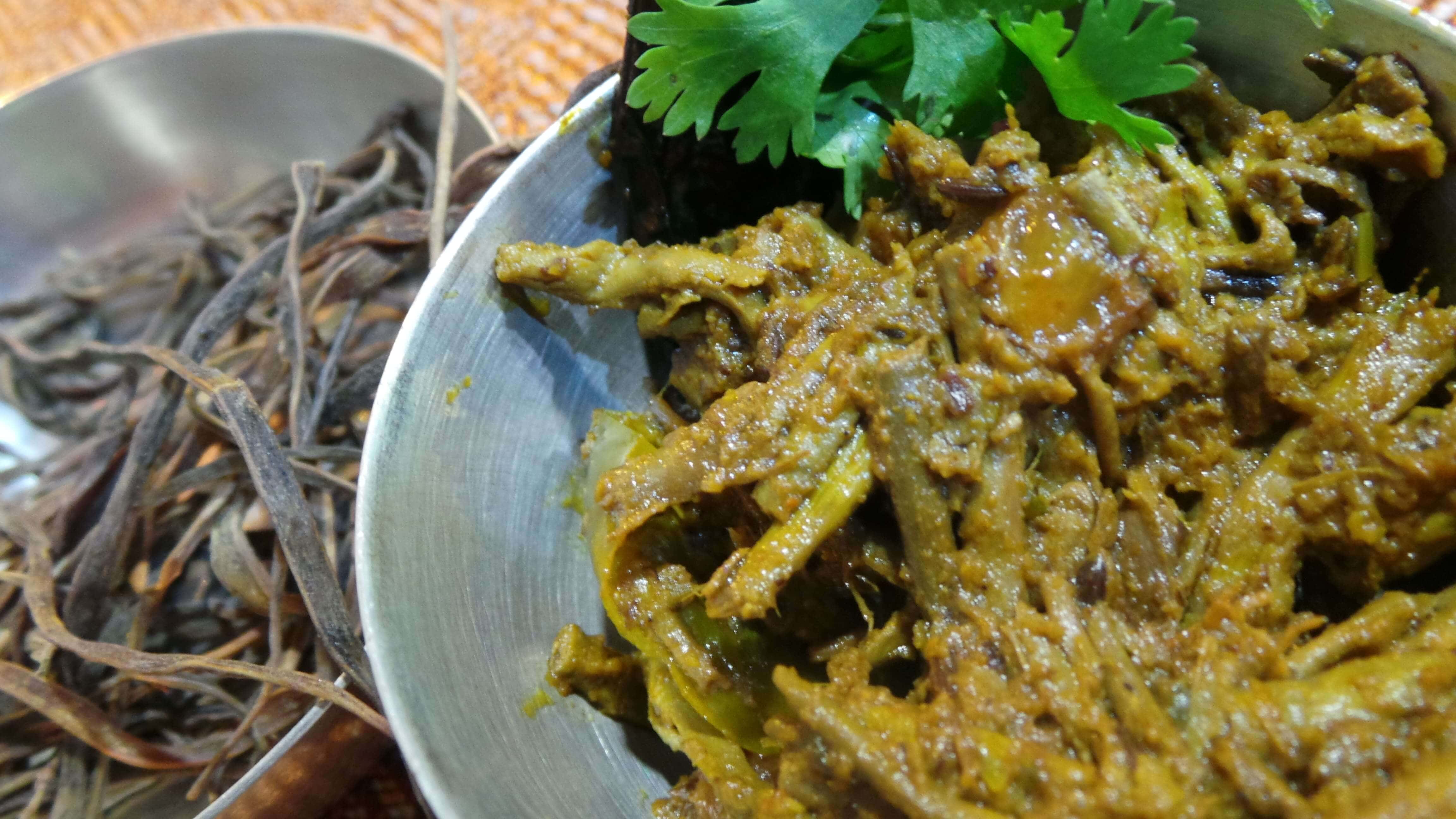 Sangar/ Sangria ki Sabzi with Kair. Ingredients from Rajasthan kesariya