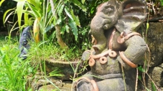 Ganapathis in different nooks and corners in the garden.By Terracotta artist Venki Palimar Venki's Fascination for Ganapathi continues. Chitralaya art gallery- by Terracotta artist Venki Palimar