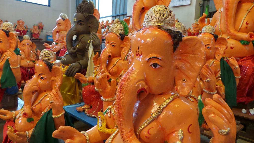 The one without colours has a unique appeal Ganapathi idol in clay- eco friendly
