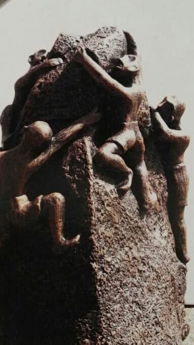 To be interpreted depending on the viewer-by Terracotta artist Venki Palimar Rock climbing -by Terracotta artist Venki Palimar