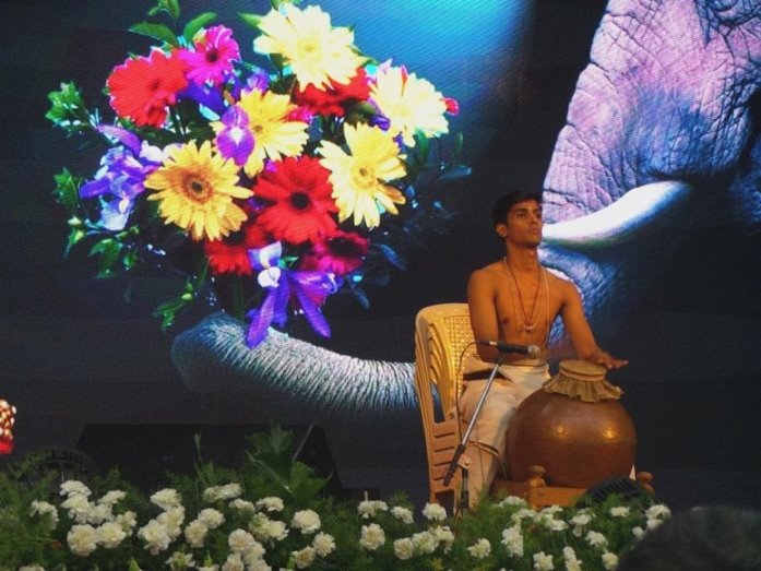 The Mizhavu has a deep tone to its music Mizhavu artist at the Onamotsav