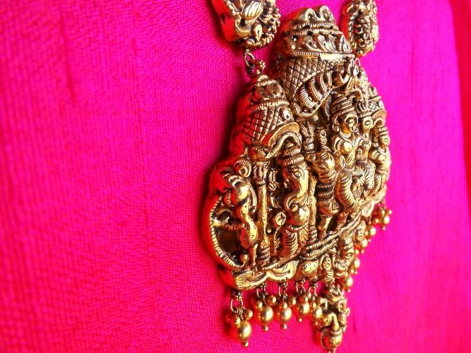 Nakasu work in all it's intricacy Swarna Jewellers