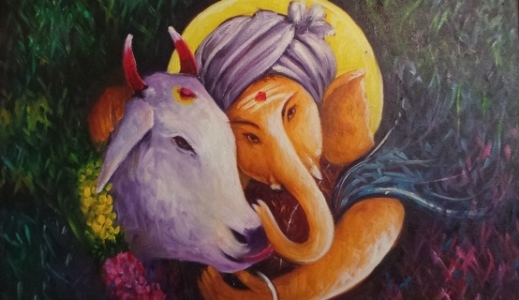 A beautiful painting Ganapathi sculptures and paintings