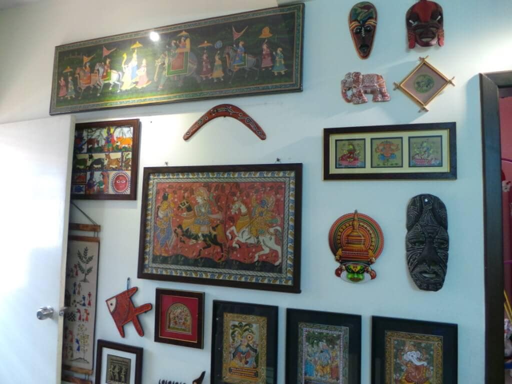 Dhokra art, Pattachitra, jute weaving, masks, Miniature painying and a Boomerang Gallery wall for Diwali