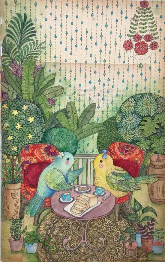 The foliage with the different patterns are quite like miniature paintings Bakula Nayak - An Artist's Journey
