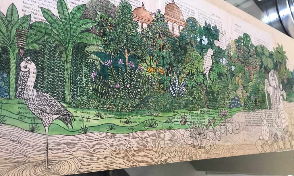 The rich Fauna and Foliage in and around Yamuna river. Krishna is also featured here. Bakula Nayak - An Artist's Journey