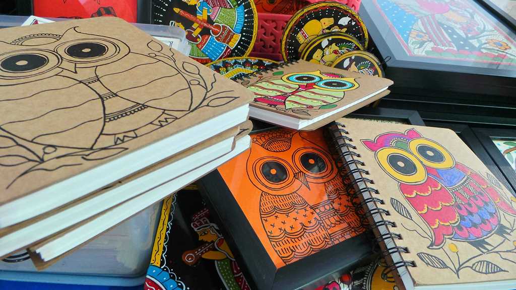 Owls galore Madhubani by Vidushini Prasad at A Hundred Hands Annual Collective