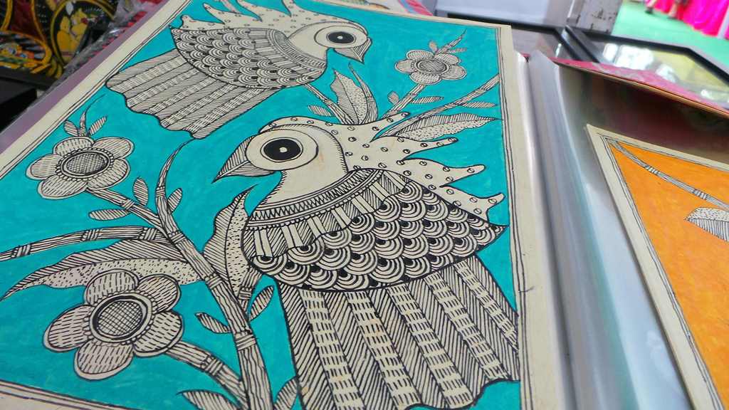 Birds in madhubani Madhubani by Vidushini Prasad at A Hundred Hands Annual Collective