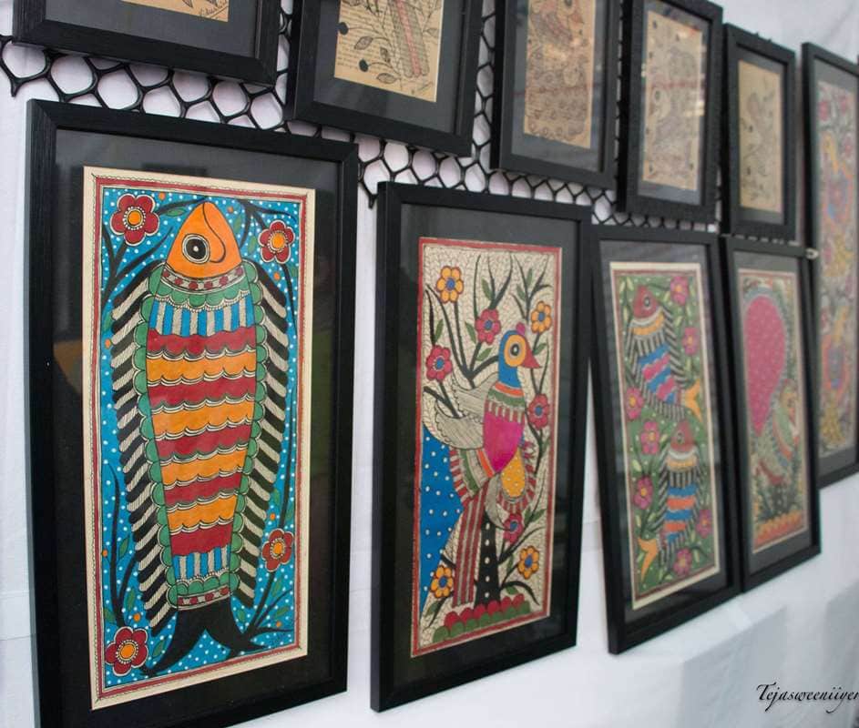 Bharni style Madhubani by Vidushini Prasad at A Hundred Hands annual collective