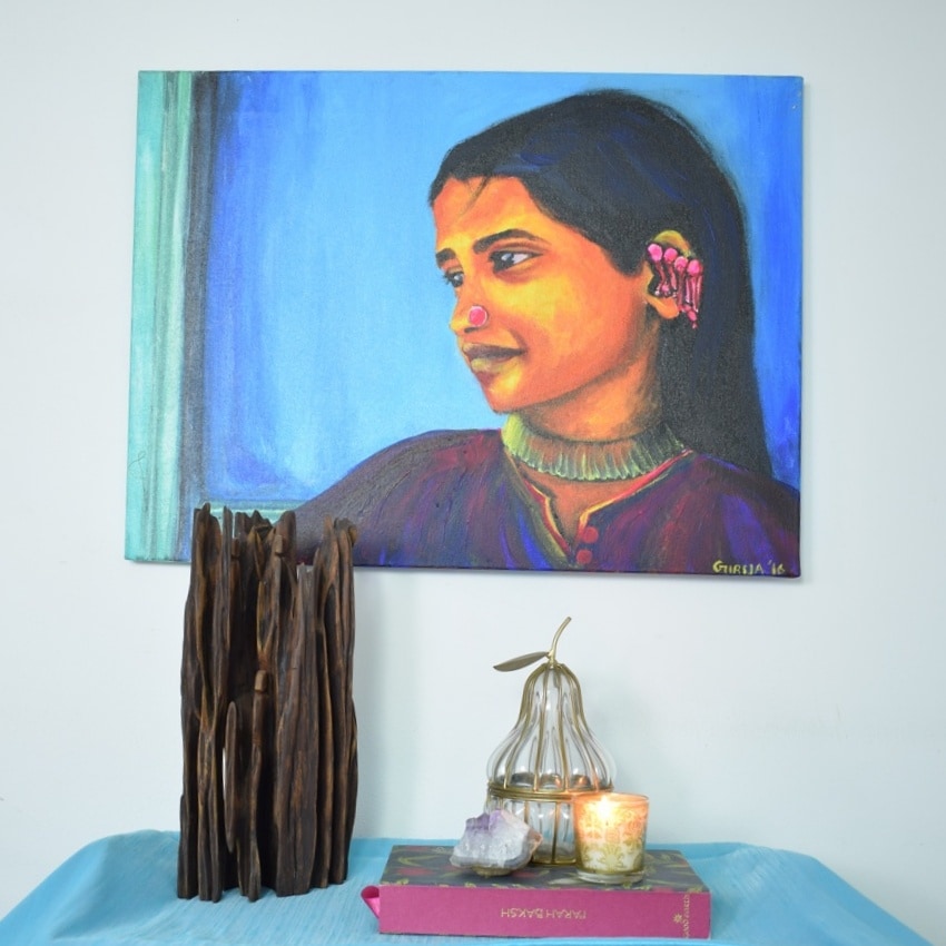 Bright textured background and portraits Girija @2flatbrush